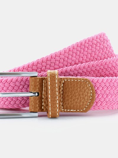 Asquith & Fox Mens Woven Braid Stretch Belt - Pink Carnation product