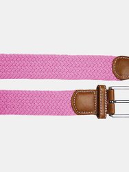 Mens Woven Braid Stretch Belt - Pink Carnation