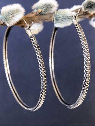Anacita Braided Silver Hoop Earrings