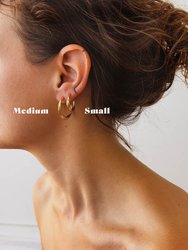Crescent Hoop Earrings In Gold, Medium