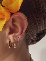 Crescent Hoop Earrings In Gold, Medium