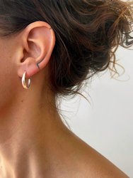 Crescent Hoop Earrings In Silver, Small