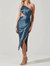 Asymmetrical Slip Dress - Blue