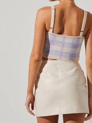 Belmont Plaid Knit Cami In Lilac Plaid