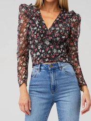 Beverly Top - Fuchsia Gold Floral
