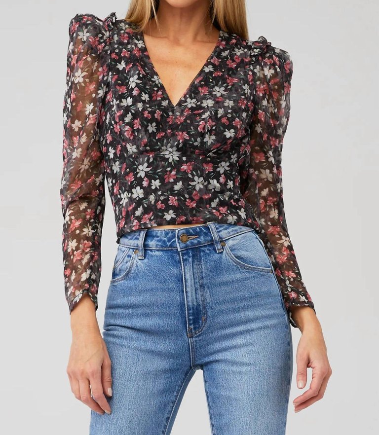 Beverly Top - Fuchsia Gold Floral