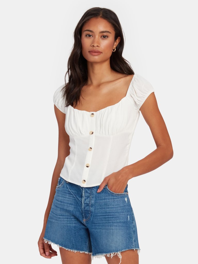 Billie Jean Square Neck Top  - White