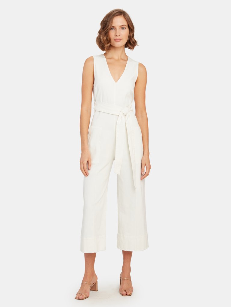 Daydream Tie Waist Jumpsuit - Off White