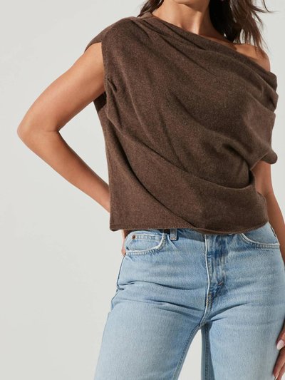 ASTR the Label Devin One Shoulder Sleeveless Sweater In Brown product