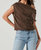 Devin One Shoulder Sleeveless Sweater In Brown - Brown