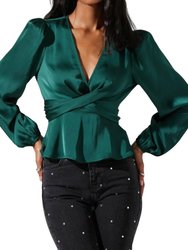 Eliana Top In Forest Green - Forest Green