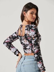 Erica Floral Ruched Top