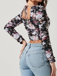 Erica Floral Ruched Top