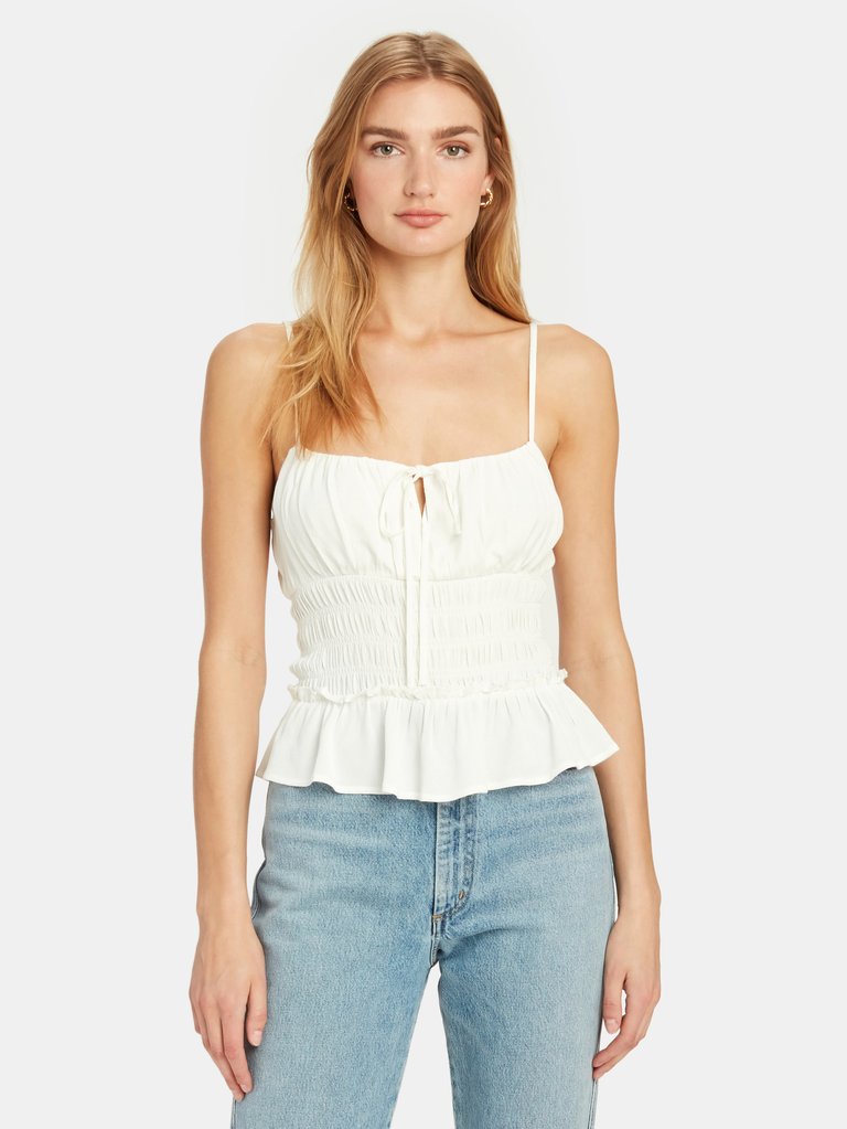 Fiona Smocked Tank Top - White