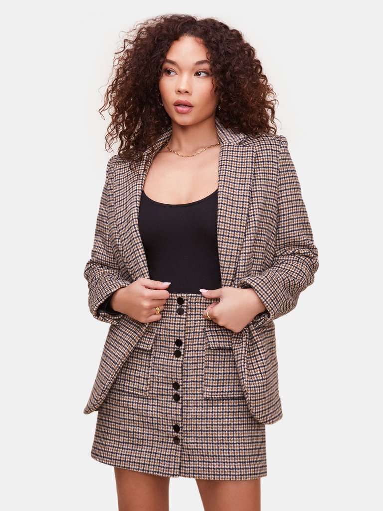 Harlow Plaid Blazer - Hazelnut Plaid