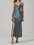 Kathleen Rhinestone Trim Midi Dress - Slate Blue