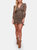 Kimbra Ruched Mini Dress  - Black Mustard Ditsy