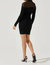 Larna Mesh Mini Sweater Dress In Black