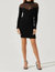 Larna Mesh Mini Sweater Dress In Black - Black