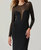 Leona Mesh Midi Sweater Dress In Black