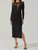 Leona Mesh Midi Sweater Dress In Black - Black