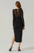 Leona Mesh Midi Sweater Dress In Black