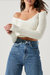 Mallory Cropped Sweater In Cream