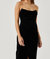 Meghan Velvet Midi Dress In Black