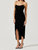 Meghan Velvet Midi Dress In Black