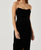 Meghan Velvet Midi Dress - Black