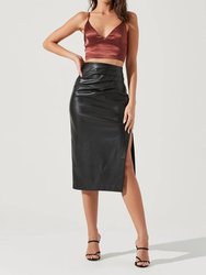 Melody Faux Leather Skirt - Black