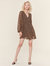 Raphaela Mini Wrap Dress  - Taupe Leopard