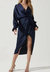 Sadyra Drop Shoulder Wrap Dress In Navy - Navy