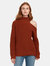 Sepulveda Cold Shoulder Turtleneck Sweater - Camel