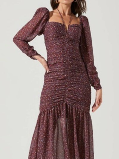 ASTR the Label The Label Ditsy Print Long Sleeve Dress In Purple/Brown product