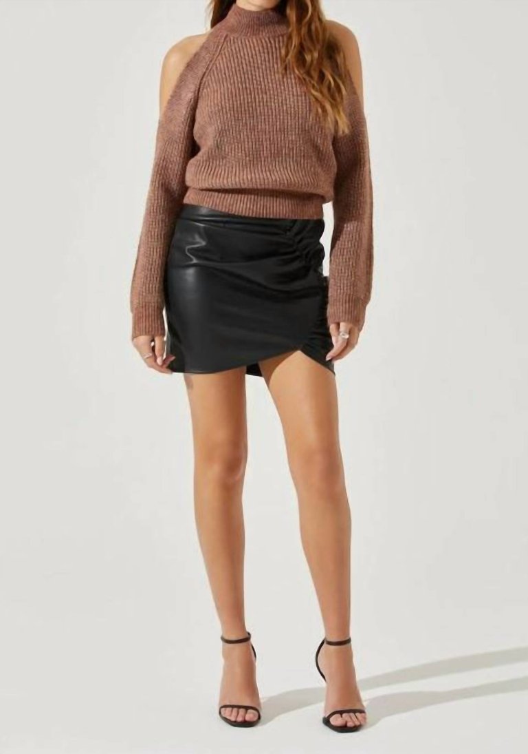 Tori Cold Shoulder Sweater - Rust Multi