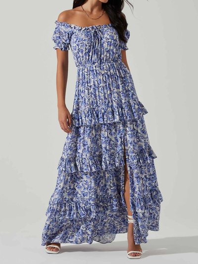 ASTR the Label Viona Floral Off Shoulder Tiered Maxi Dress product