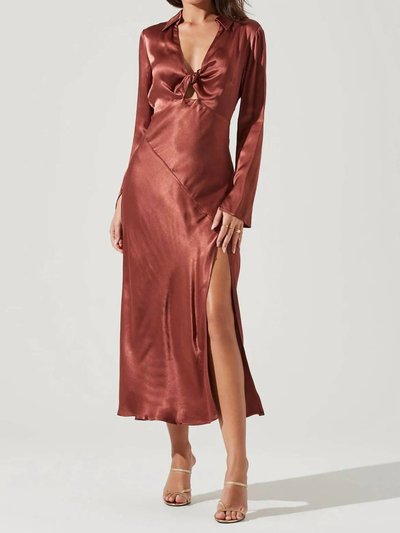ASTR the Label Wanda Satin Cutout Long Sleeve Midi Dress product