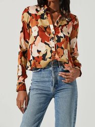 Yesenia Abstract Print Long Sleeve Top