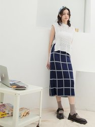 Artemisia Plaid Skirt - Blue