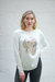 Hot Fix Rhinestone with Lurex Sweater - Dog - White