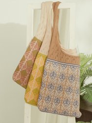MultiColor Knit Bag - Blue/White