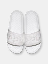 Women's Big Logo TechLoom Slide Metallic Pearl / White - Metallic Pearl / White