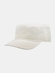 Atlantis Tank Brushed Cotton Military Cap (White) - White