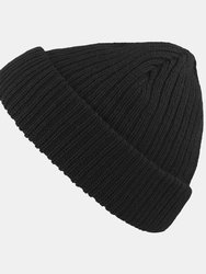 Atlantis Unisex Docker Short Beanie With Turn Up (Black) - Black