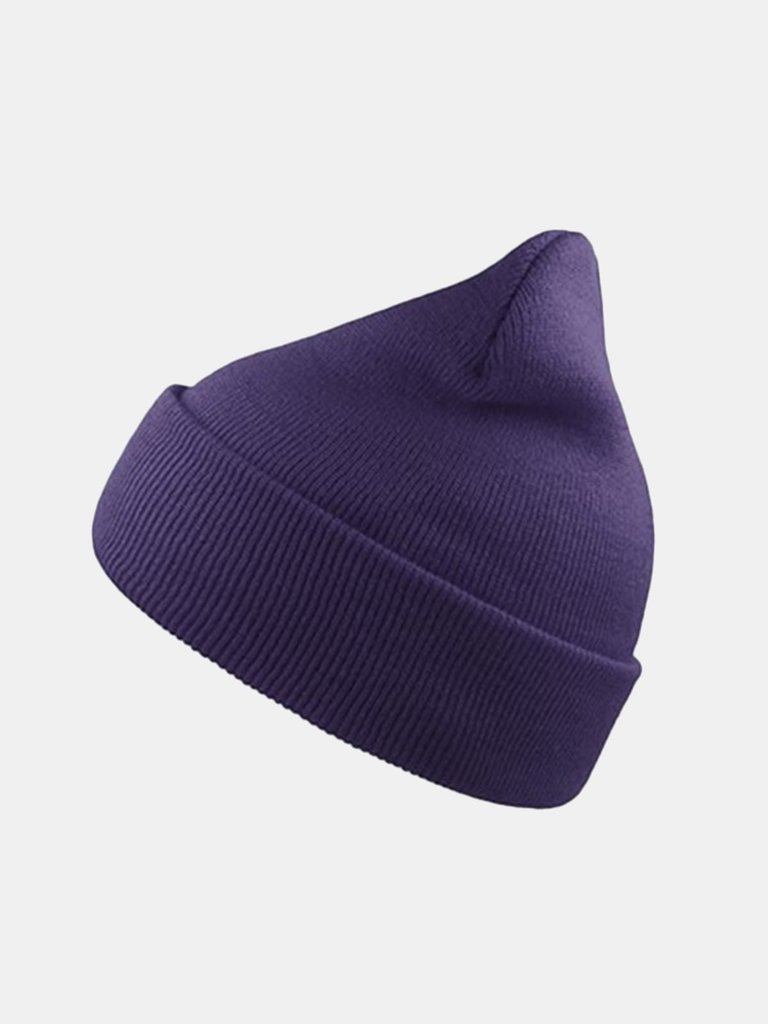 Atlantis Wind Double Skin Beanie With Turn Up (Purple) - Purple