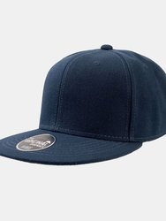 Children/Kids Flat Visor 6 Panel Snap Back Cap (Pack of 2) - Navy - Navy