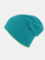 Extreme Reversible Jersey Slouch Beanie - Turquoise/Safety Green - Turquoise/Safety Green