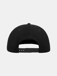 Flat Visor 5 Panel Cap - Black