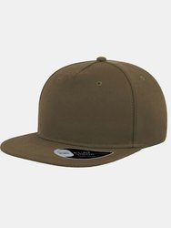 Flat Visor 5 Panel Cap - Olive - Olive